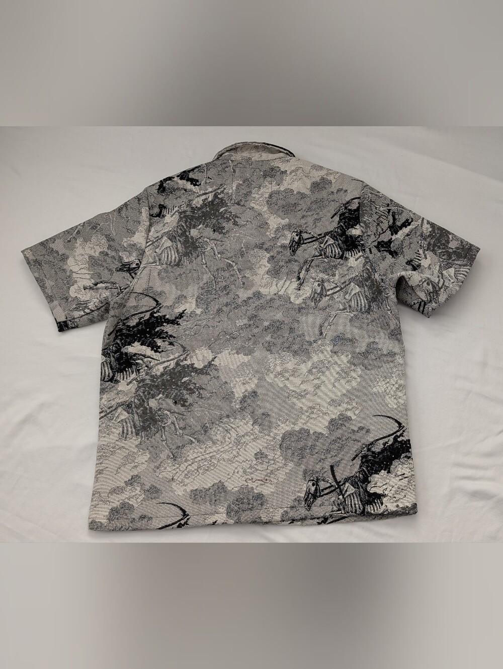 Rebel Vengeance Tapestry Apocalypse Horseman Grey Black Shirt Mans Sz L - Picture 8 of 15
